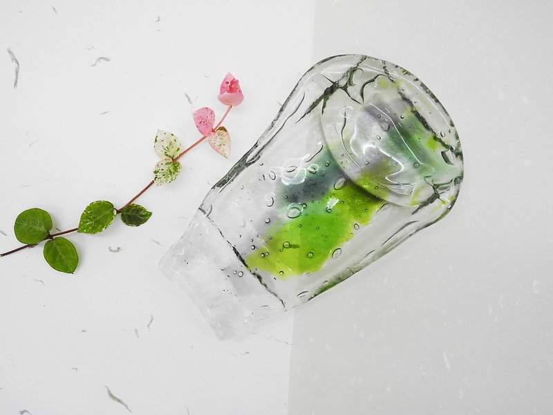 Highlight 還來 - 玻璃瓶淺盤/寧靜款 - 碟子/醬料碟 - 玻璃 綠色
