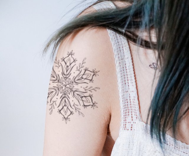 Mandala Tattoo Sticker Bohemian Triangle Temporary Tattoo Flash BOHO Hippie Chic - Shop LAZY DUO TATTOO Temporary Tattoos - Pinkoi