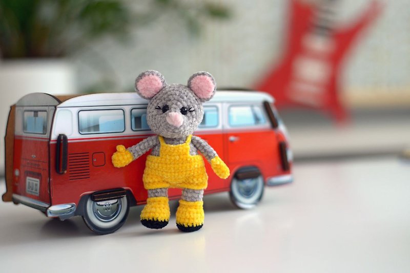 Mouse, rat miniature statue, figurine little mouse - Stuffed Dolls & Figurines - Polyester Multicolor