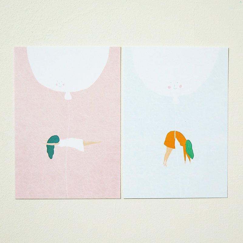 Carrot and white radish / illustration postcard - Cards & Postcards - Paper Pink