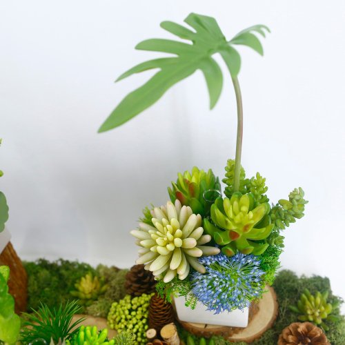 榆果傢飾 HUGO DECO 春雨葉多肉香氛植栽/擬真植物/人造盆栽/綠化/佈置/禮物