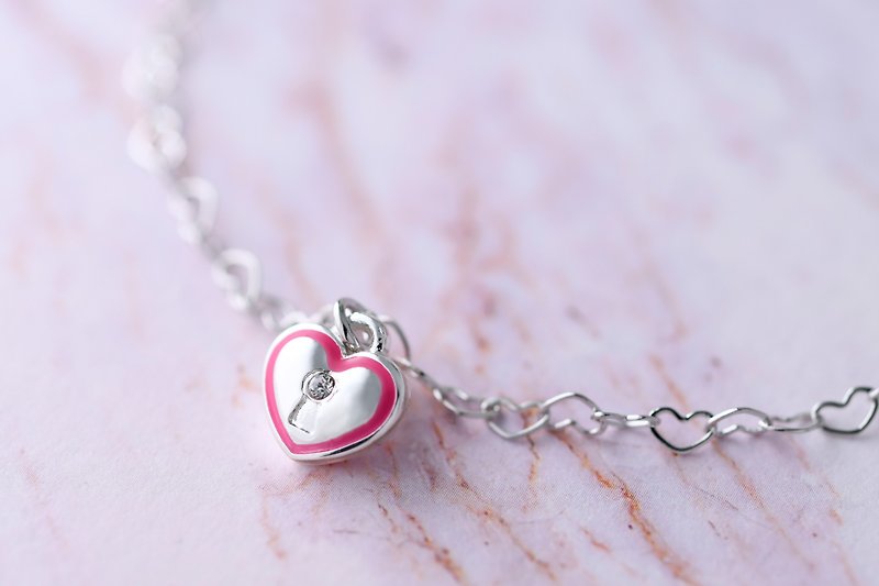 Heart Lock Series Love Heart Shaped Bracelet (HBRJA0836B) - Bracelets - Silver Silver