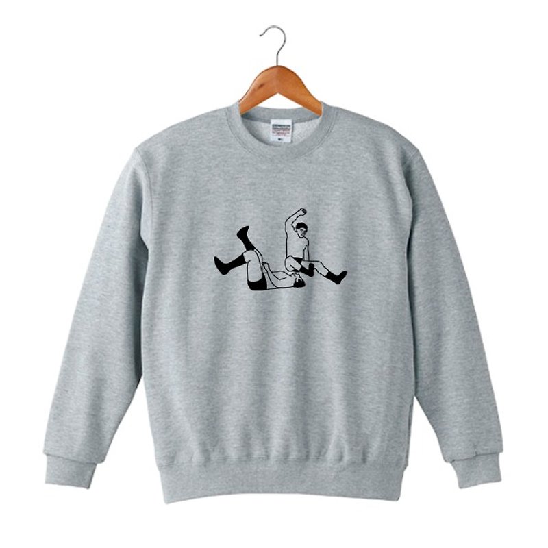 Guillotine drop sweatshirt - เสื้อฮู้ด - ผ้าฝ้าย/ผ้าลินิน สีเทา