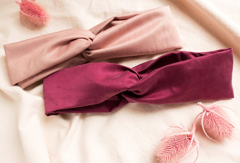 Valentines Gift- Purple and Pink Elastic Headband - Headbands - Cotton & Hemp Purple