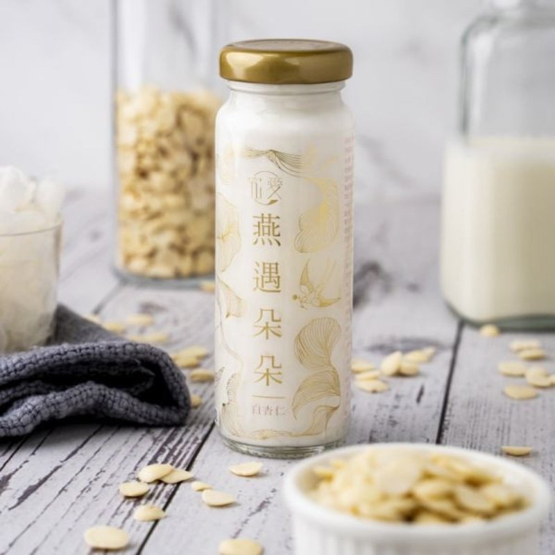 燕遇朵朵燕窩飲-白杏仁(130ml)|杏香甘醇 燕窩絲 雪耳 送禮首選 - 養生/保健食品/飲品 - 新鮮食材 白色