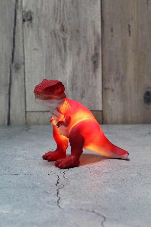 SÜSS Living生活良品 英國侏儸紀公園系列擬真恐龍造型LED電池USB兩用小夜燈(紅暴龍)