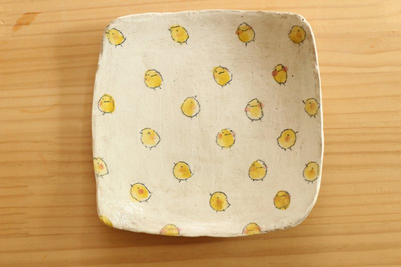 Made-to-order powdered chick toast plate. - Plates & Trays - Pottery Yellow