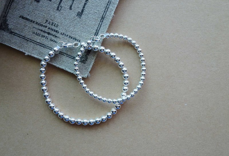 The original idea of ​​Valentine's Day silver bead sterling silver bracelet couple bracelet female models - สร้อยข้อมือ - เงินแท้ สีเงิน