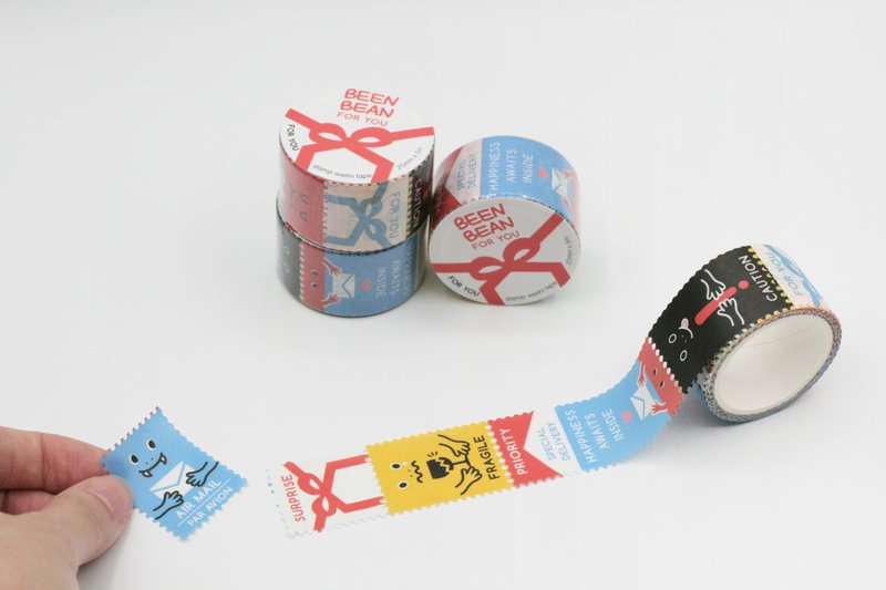 For you Stamp washi masking tape (25mm x 5m continuous, die-cut tape) - 紙膠帶/和紙/PET - 紙 多色