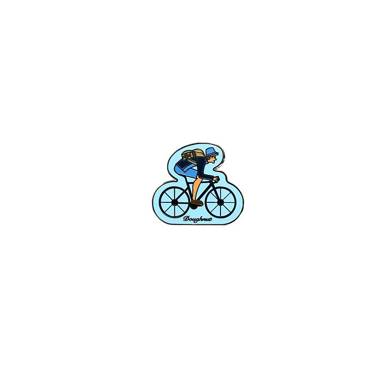 Doughnut brand original badge - sky blue bicycle - เข็มกลัด/พิน - โลหะ สีแดง