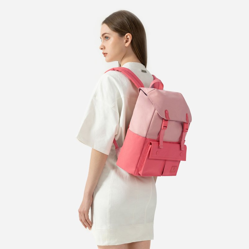 【HotSummer】Girls Lightweight Backpack Water-Repellent Travel Bag School Bag- Peach Color Matching - กระเป๋าเป้สะพายหลัง - ไนลอน หลากหลายสี