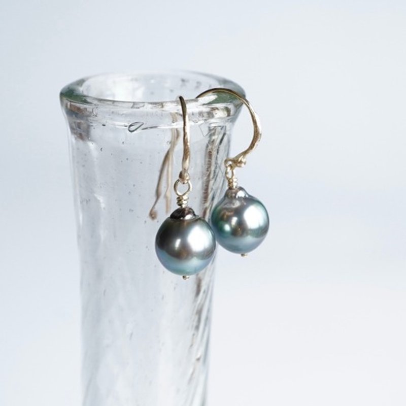 Baroque pearl gold earrings [OP735K10] - ต่างหู - เครื่องเพชรพลอย 