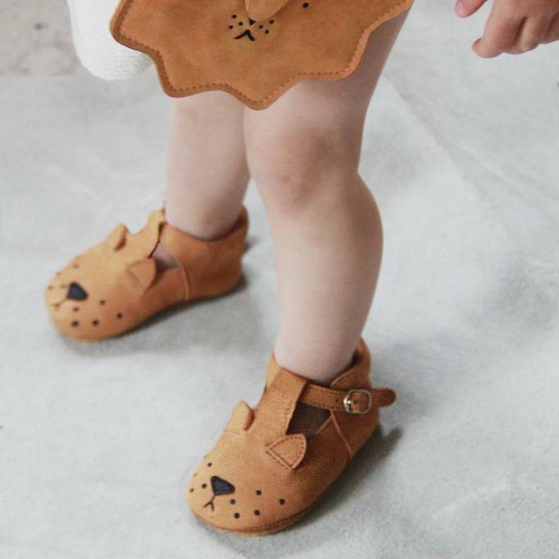 Donsje Animal Sandals (SS18) Lion 0629-ST006-NL115 - รองเท้าเด็ก - หนังแท้ สีส้ม