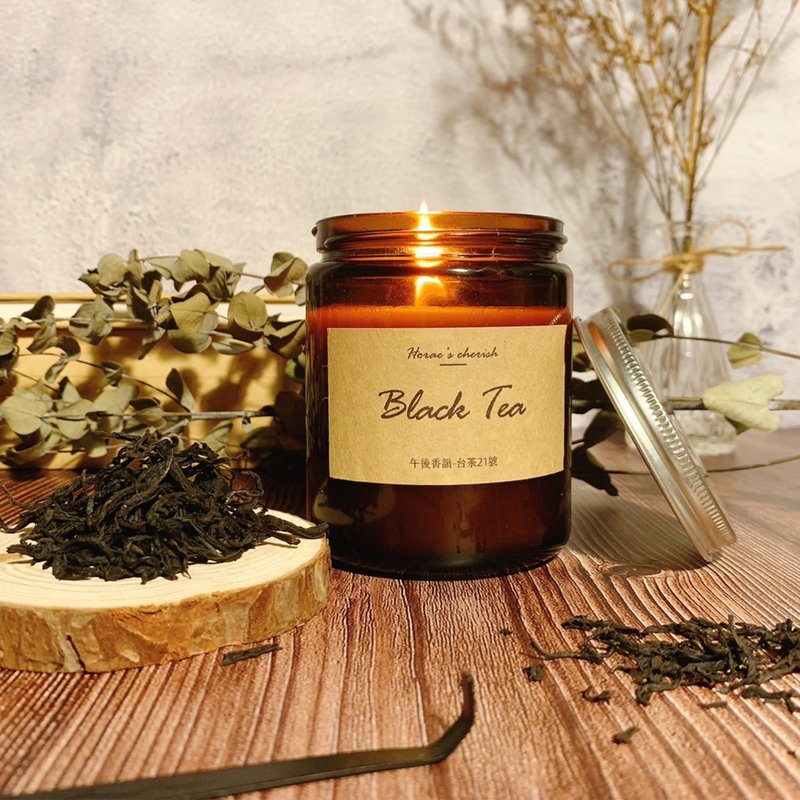 Natural handmade scented candle afternoon fragrance-Taiwan Tea No. 21 - เทียน/เชิงเทียน - ขี้ผึ้ง 