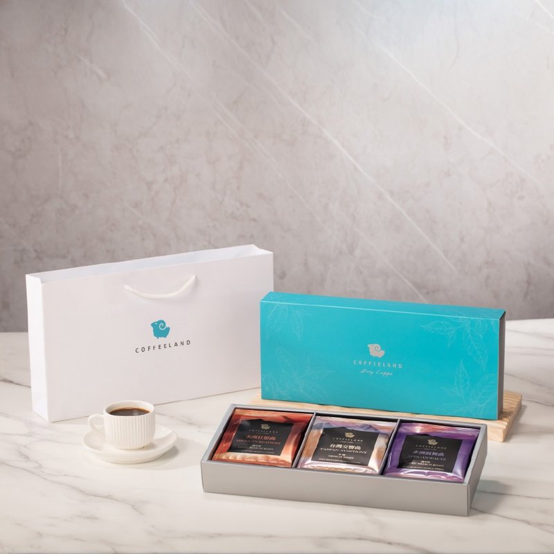 COFFEELAND | 伴手禮盒-9入濾掛咖啡-金杯款(台灣/非洲/美洲) - 咖啡/咖啡豆 - 新鮮食材 藍色