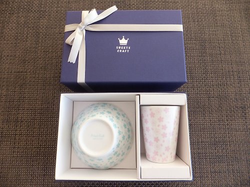 sweetscraft 櫻花陶瓷碗 & 陶瓷杯子(高款) 2入禮盒組 顏色可自選