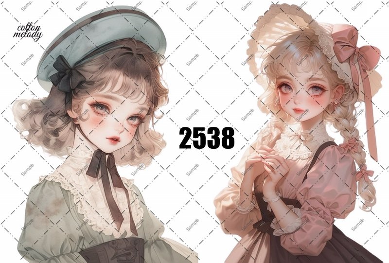 original sticker no.2538 人物ステッカー オリジナルステッカー オリジナル人物ステッカー 装飾ステッカー cotton melody - 貼紙 - 紙 