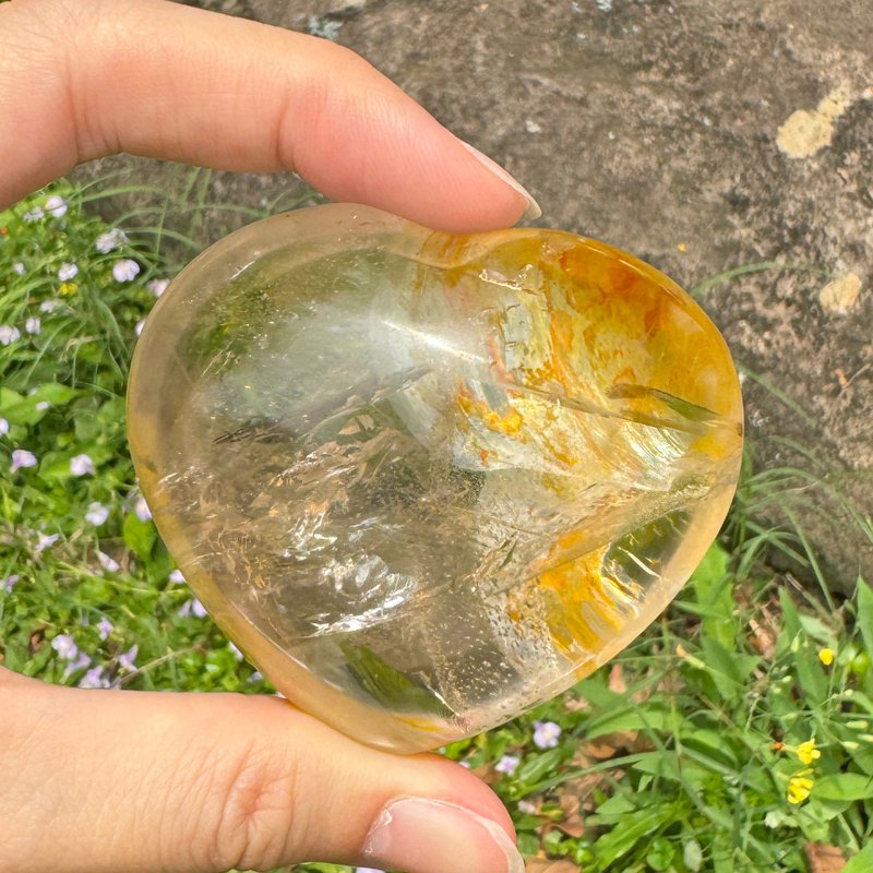 大天使翅膀 黃膠花水晶 雙面立體愛心 擺件 錦鯉水晶 異象水晶 - 擺飾/家飾品 - 半寶石 