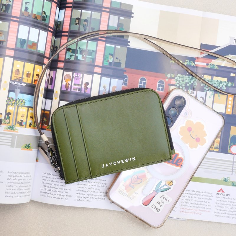 錢包短夾 錢包 綠色長夾 Flat Wallet 薄皮夾 / Olive Green - 錢包/皮夾/長短夾 - 真皮 綠色