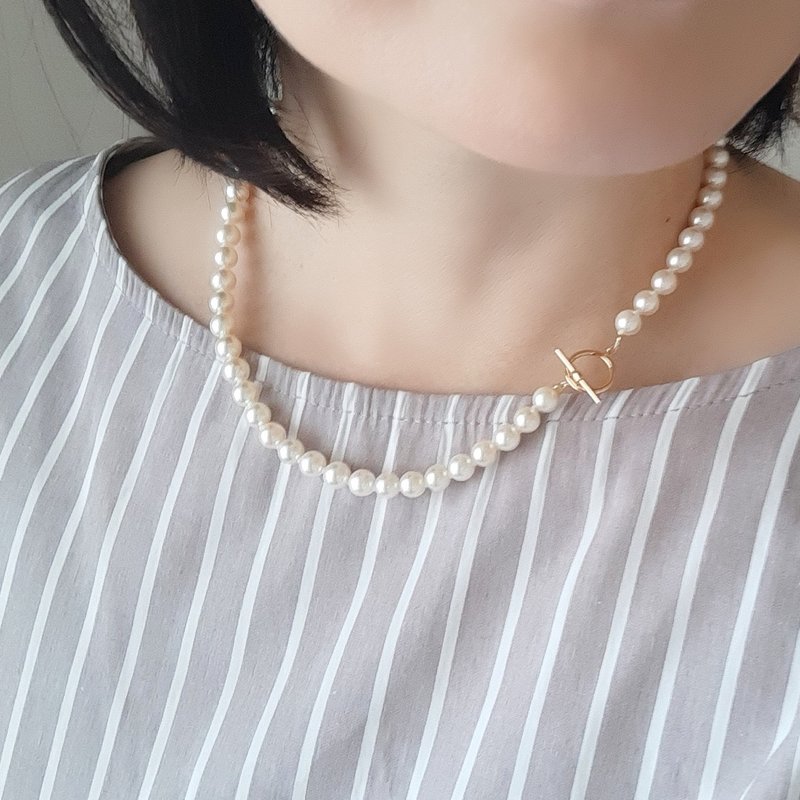 K18　マンテル　ネックレス　あこや真珠　パールネックレス　あこやパール　日本の真珠　トグルクラスプ pearl necklace 珍珠項鍊 珍珠项链 - 項鍊 - 珍珠 