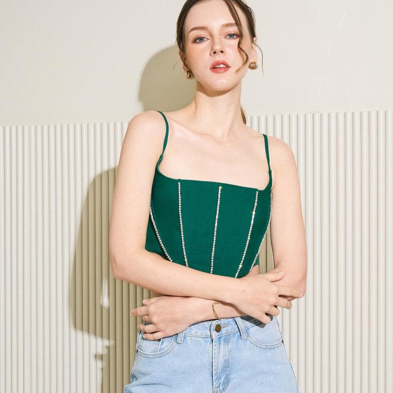 Green top with diamonds - Women's Tops - Other Materials White