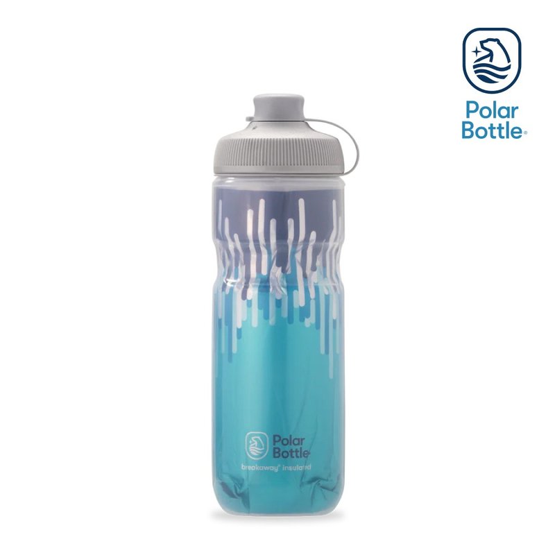 Polar Bottle 20oz MUCK Double Layer Cooling Jet Bottle ZIPPER Aqua Blue - Fitness Accessories - Plastic Blue