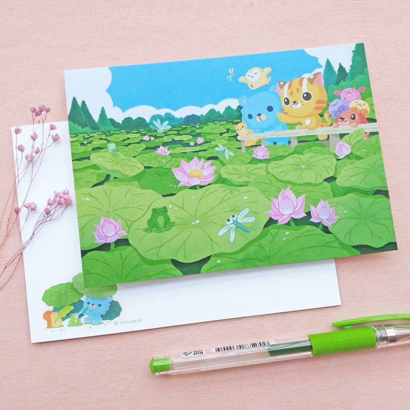 -Mosabear-原創明信片-夏遊記 - 卡片/明信片 - 紙 綠色
