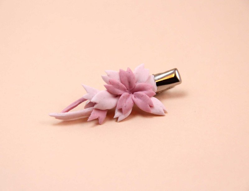 Sakura hairpins, Japanese style series, hand-made sketches - Hair Accessories - Clay 
