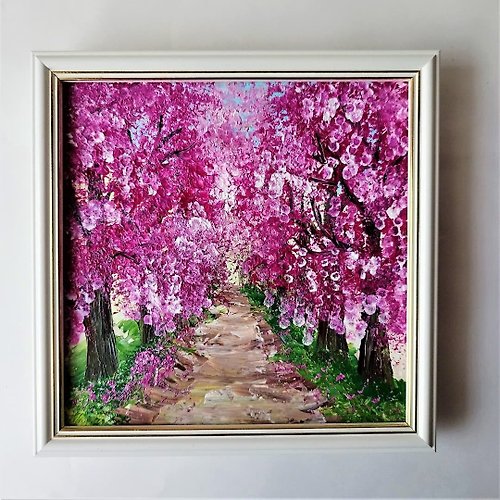Artpainting 櫻花 Acrylic painting Japanese painting 掛畫 Cherry blossom tree wall art decor
