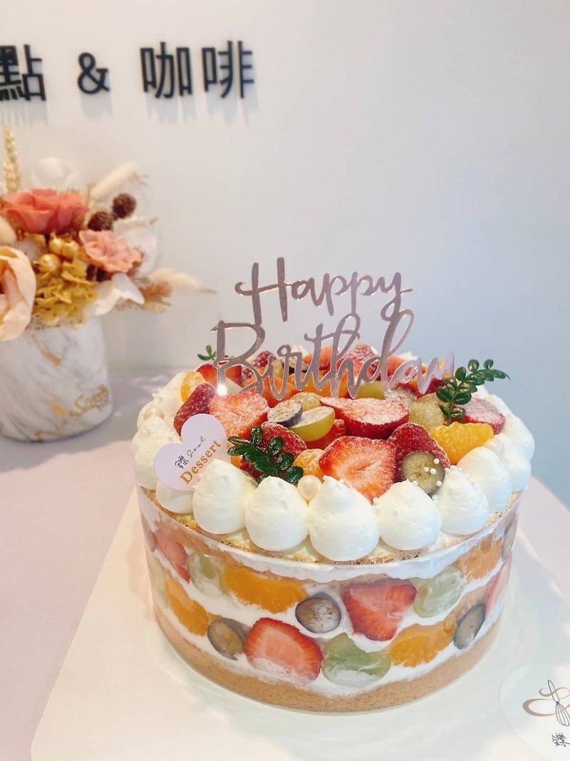 Out of Season Strawberry Mixed Fruit Naked Cake Birthday Cake Naked Cake Fruit Cake Dessert - Cake & Desserts - Fresh Ingredients 