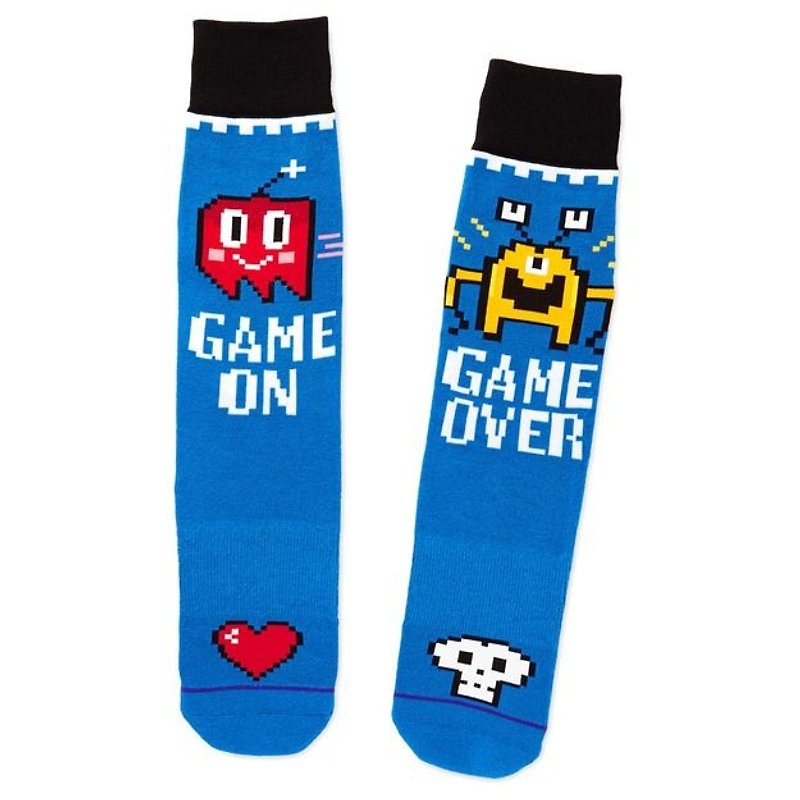 休閒長襪－遊戲天堂 - 襪子 - 棉．麻 藍色