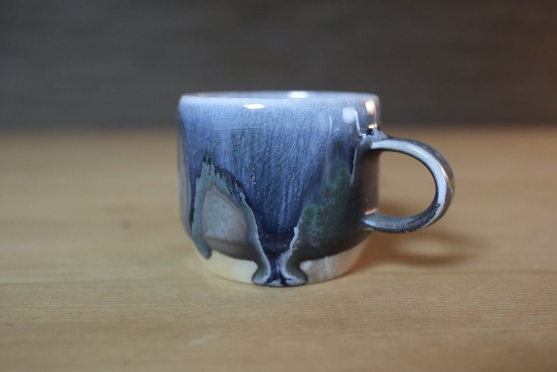 海藍之境柴燒咖啡杯 - 咖啡杯/馬克杯 - 瓷 藍色