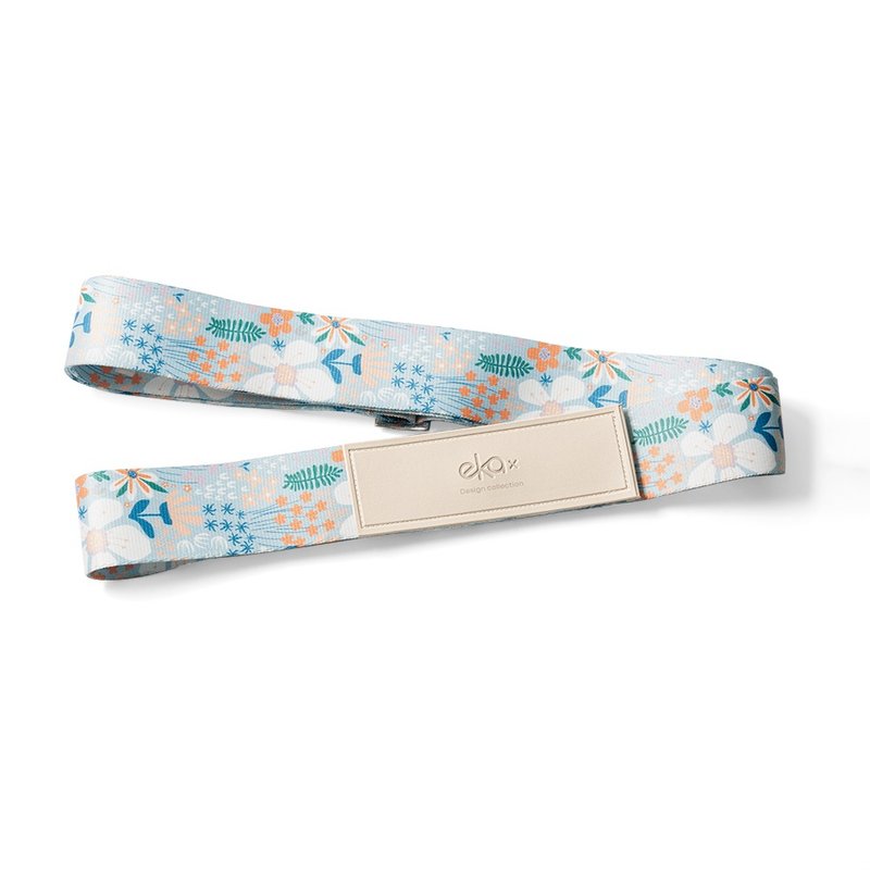 Styling Luggage Belt - Aqua Blue Flower Dance - เชือก/สายคล้อง - วัสดุอื่นๆ 