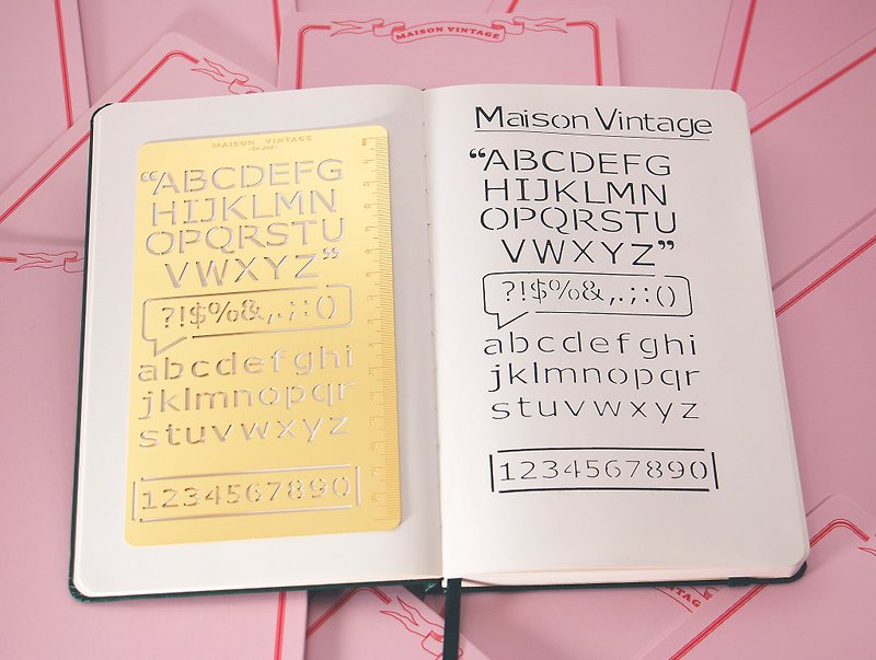 書道、基本的な手帳の製図板（定規を含む） - ノート・手帳 - 銅・真鍮 ゴールド