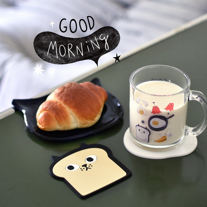 Breakfast Friends Cat Coaster - Coasters - Silicone Multicolor