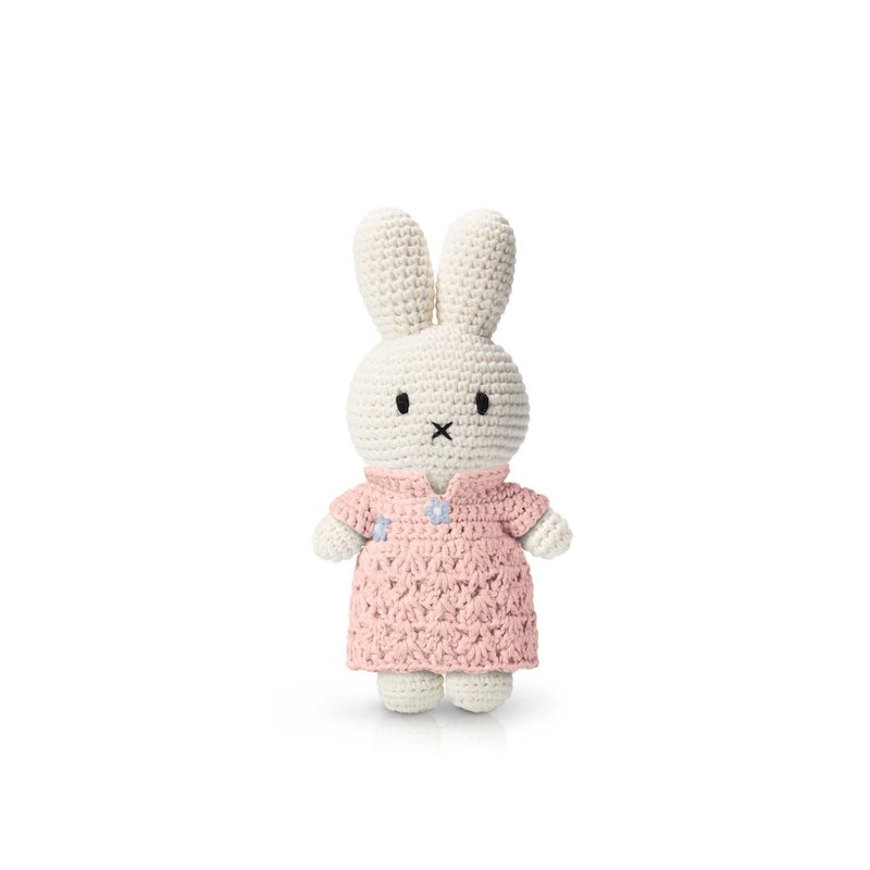 miffy handmade and her pastel pink qipao dress - Stuffed Dolls & Figurines - Cotton & Hemp 