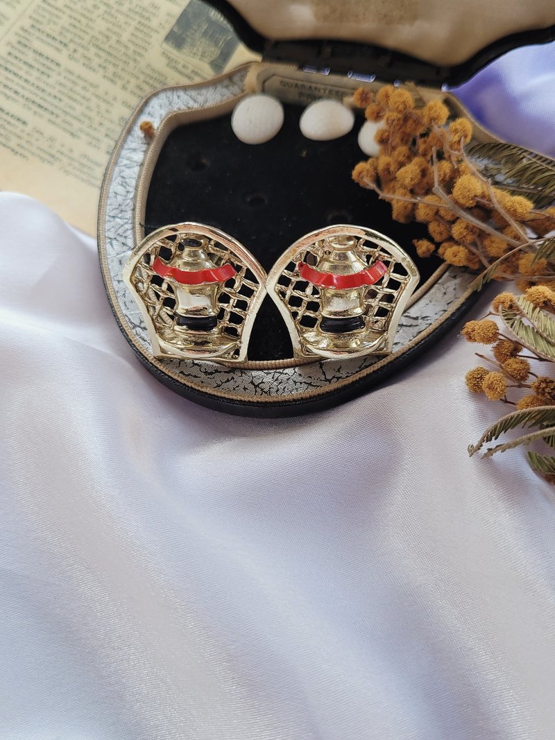 美國西洋古董飾品 / 金格禮服酒瓶古董袖扣Cufflinks男士珠寶 - 袖扣 - 其他金屬 