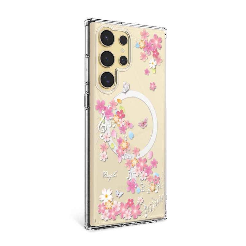 Samsung S25/S24/S23系列 輕薄軍規防摔磁吸手機殼-彩櫻蝶舞 - 手機殼/手機套 - 其他材質 多色