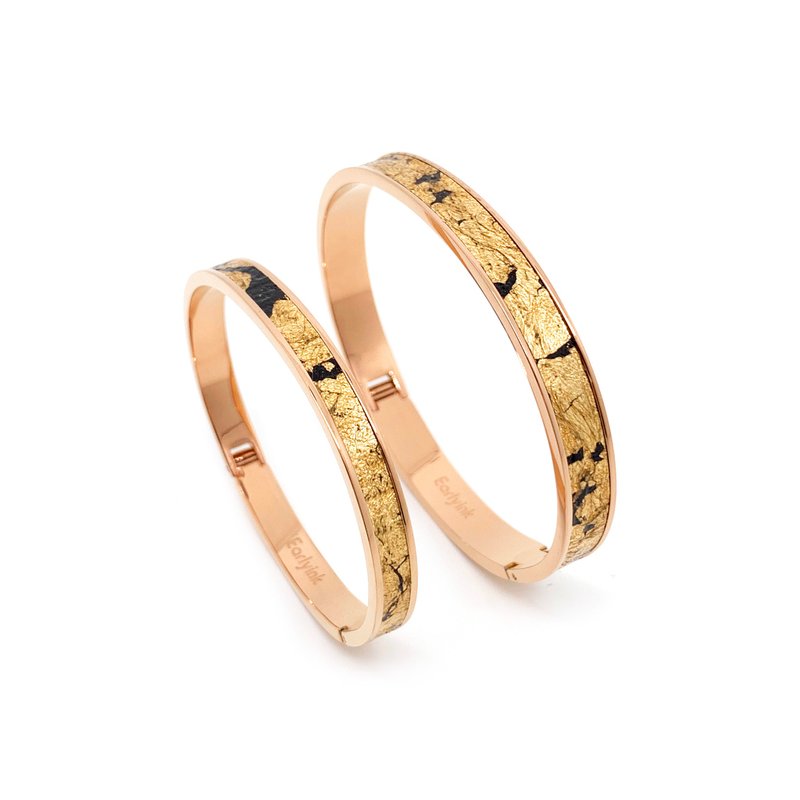 Bestie Bracelet for Couples | Stainless Steel| Innovative Stone Fabric | Rose Gold Gold Foil - สร้อยข้อมือ - สแตนเลส สีทอง