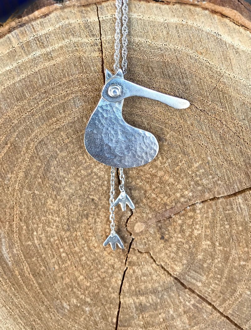 Black-faced Spoonbill Silver Chain - Necklaces - Other Metals Silver