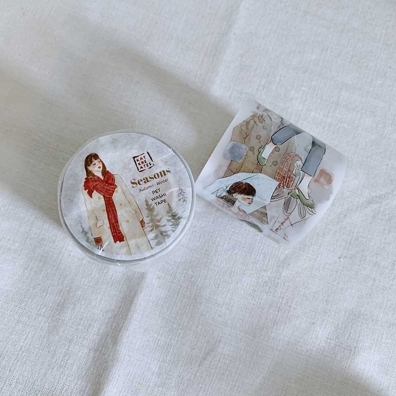 Seasons Autumn - Winter / 5cm Matte PET Washi Tape - 紙膠帶 - 其他材質 