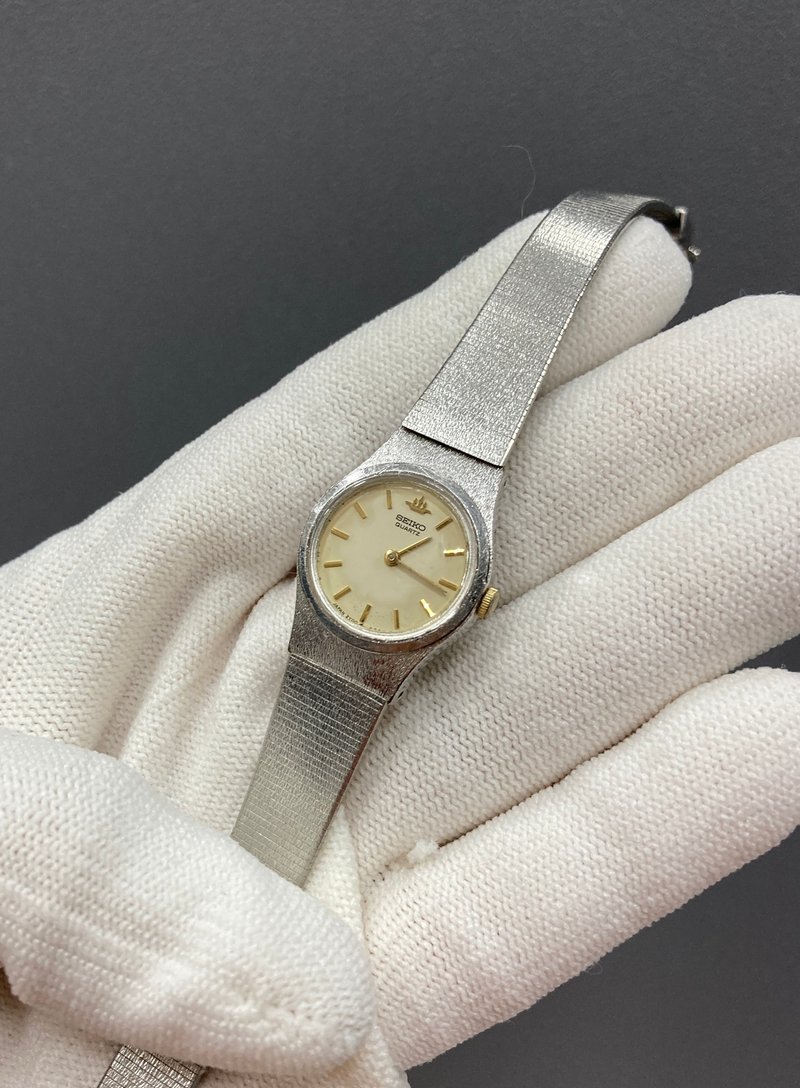 SEIKO 銀色圓形 日本機芯 手工錶帶 古董錶 vintage - 女錶 - 其他金屬 銀色