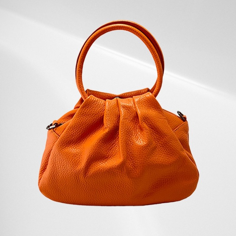 [Made in Italy] Ana pebbled soft leather cloud bag for hand/shoulder 3-way bag - กระเป๋าแมสเซนเจอร์ - หนังแท้ หลากหลายสี