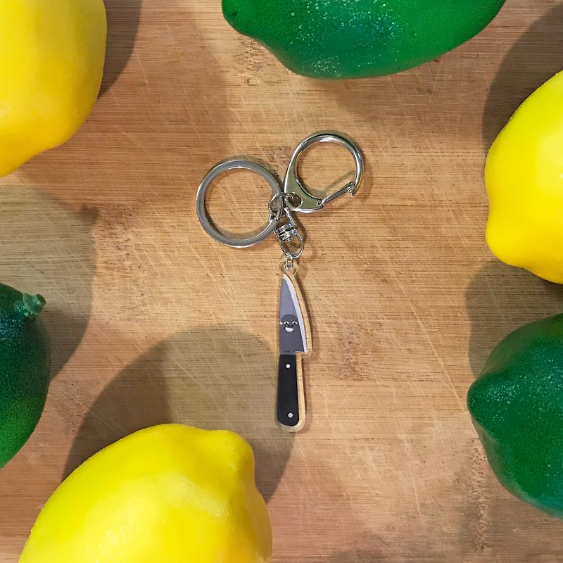 Evil knife double-sided Acrylic charm/key ring - Keychains - Acrylic Multicolor