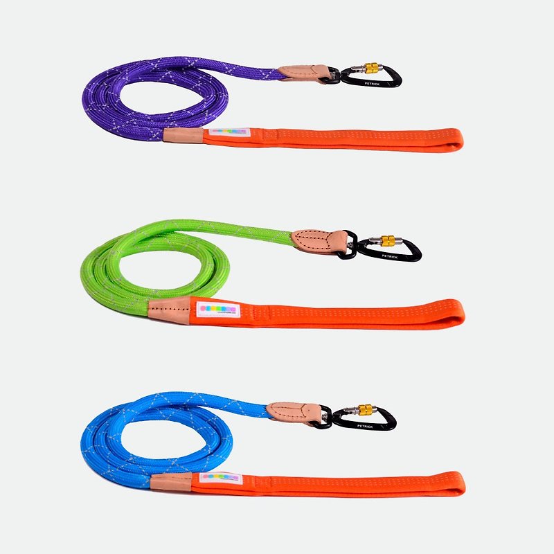 PETRICK Knight Round Rope Leash-Long Three Colors - ปลอกคอ - ไนลอน สีน้ำเงิน