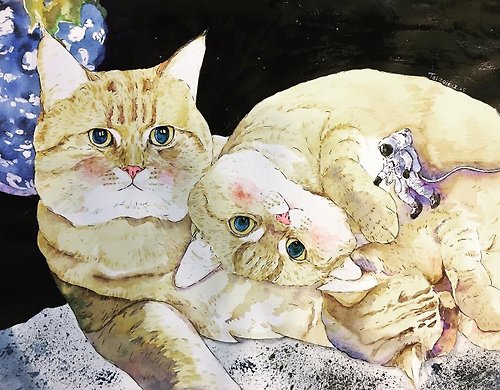 T.O T.O肖像畫(A4尺寸)三人或親愛的寵物