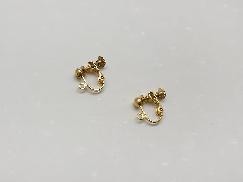 [Additional shopping mall] Replacement of Bronze Clip-On(one pair) - Earrings & Clip-ons - Other Metals Gold