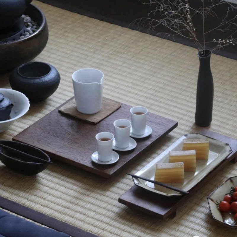 Tea table tray Burmese old teak - ถาดเสิร์ฟ - ไม้ 