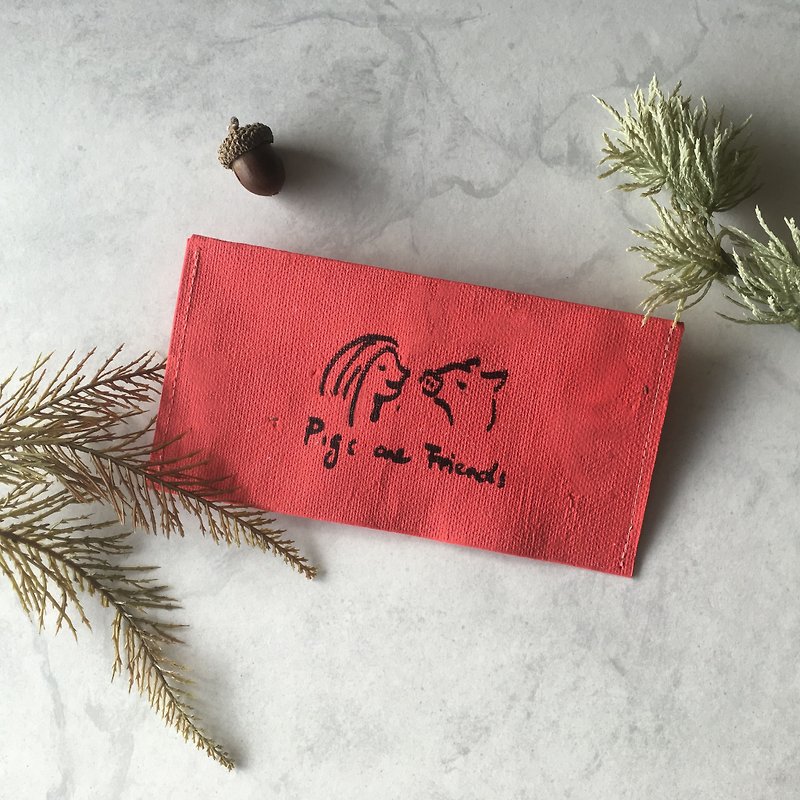 Eco-friendly seed paper red bag / Pigs are Friends - ถุงอั่งเปา/ตุ้ยเลี้ยง - กระดาษ สีแดง