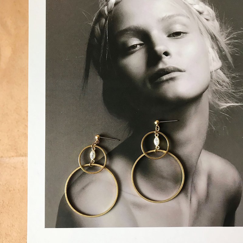 Bubble Bronze earrings _ (folder can be changed) - Earrings & Clip-ons - Copper & Brass Gold